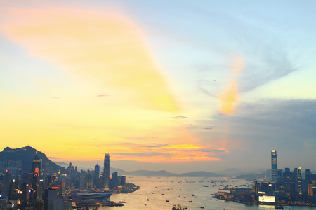 Victoria Harbour view from the Braemar Hill hk