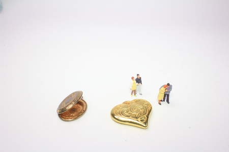 figure people and heart on boardの写真素材