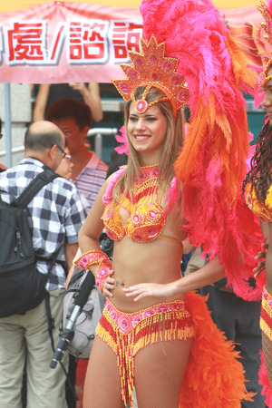 the Beautiful carnival dancer at partyのeditorial素材