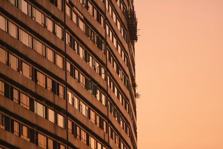 Hong Kong apartment blocks at a north pointのeditorial素材