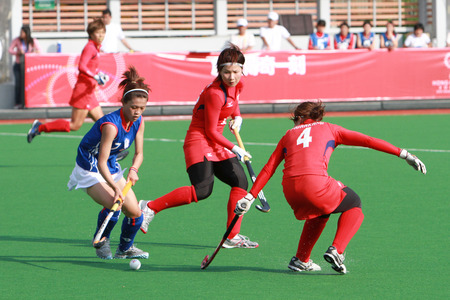 hockey player at asia game at 2009のeditorial素材
