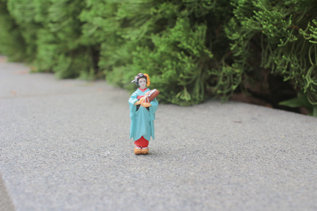 Japanese geisha figurineの写真素材