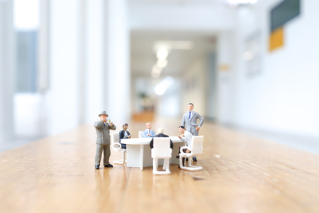 the fun of figure business people in meetingの写真素材