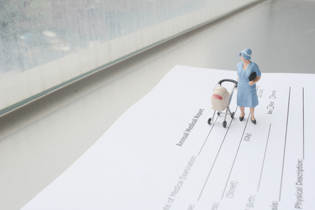 health report with the mini figureの写真素材