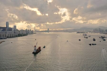 Lei Yue Mun channel sceneryの写真素材