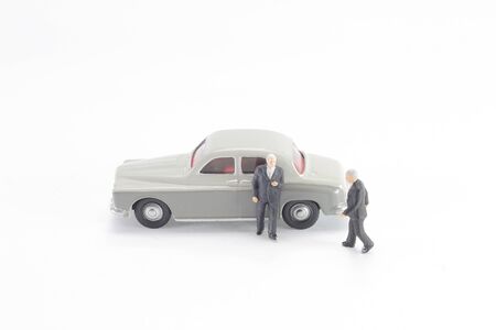 miniature of business man figure and carの写真素材
