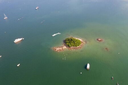 aerial view of Sai Kung, Hong Kongの写真素材