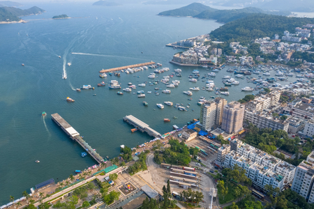 aerial view of Sai Kung, Hong Kongのeditorial素材