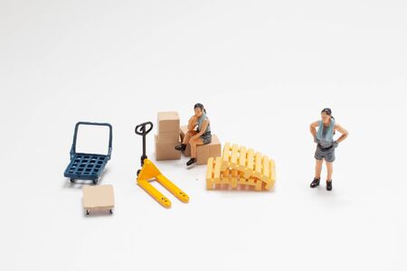 a Tiny Of Figure Worker, Construction And Logistics Conceptの写真素材