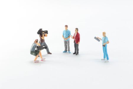 mini figure Covering an event with a video cameraの写真素材