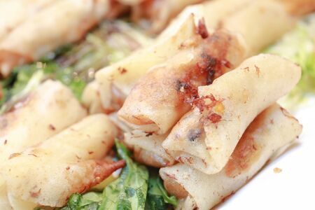 Food shot. Fusion food shot with table settingの写真素材