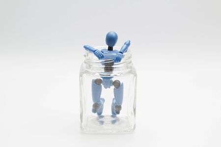 3d Male Model inside glass jarの写真素材
