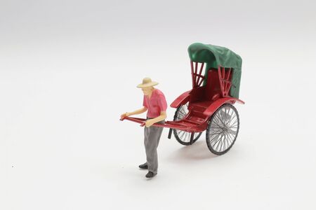 the Mini of vintage oriental rickshaw cabの写真素材