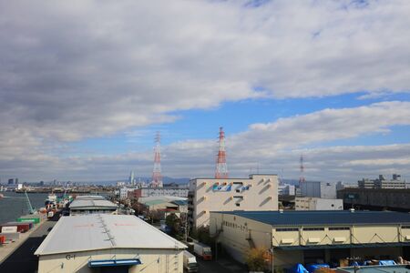 a view of Hanshin Expressway Osaka Portの写真素材