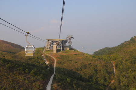 Ngong Ping Cable Car, Hong Kong at day timeのeditorial素材