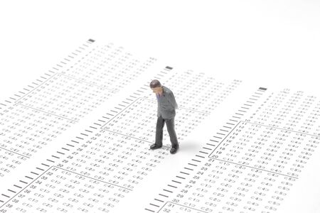 the mini business figure on  Multiple choice answer paper