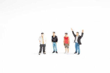 toy figure of a group of friends standing together