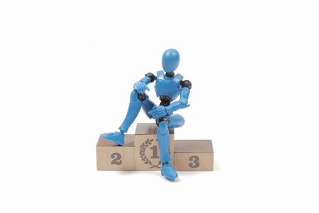 toy figure with the Stage podiumの写真素材