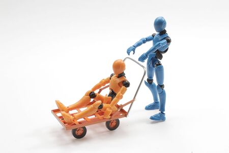 the scale of figure playing the cart with funの写真素材