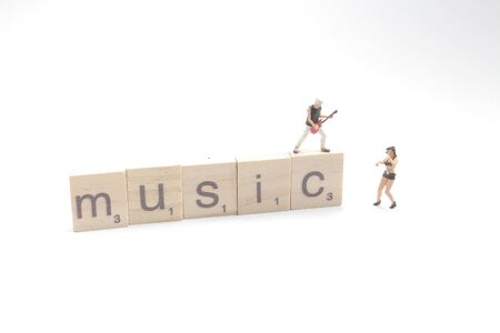 the mini figure of Band Isolated with the textの写真素材