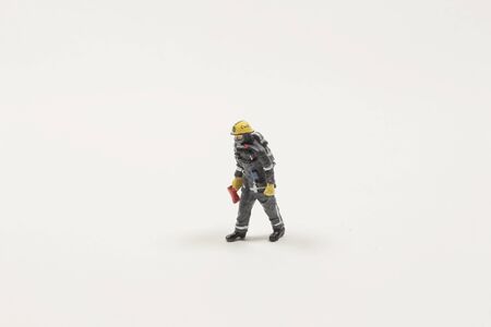 the Fire man toy.figure at the board.の写真素材