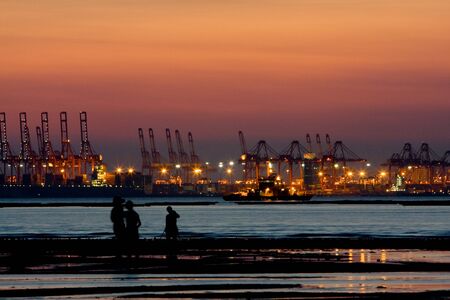 21 June 2008 Sun set at the Pak Nai wetland area. hong kongの写真素材
