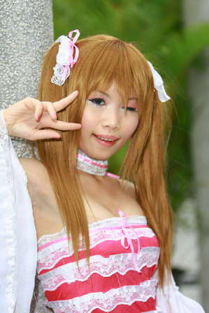 Festival on 5th Oct 2008 : Cosplayer posing the comic characters in Japan cosplay festival.
