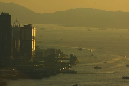 23 June 2008 a destination viewpoint to observe Victoria Harbour.の写真素材