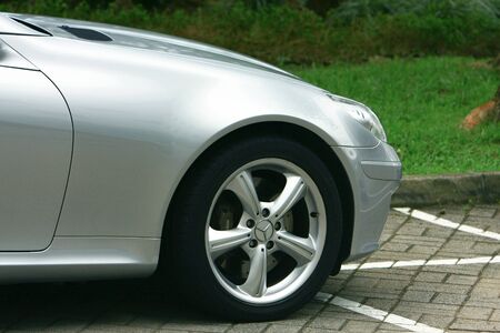 Car headlight , Close up detail on one of the modern car