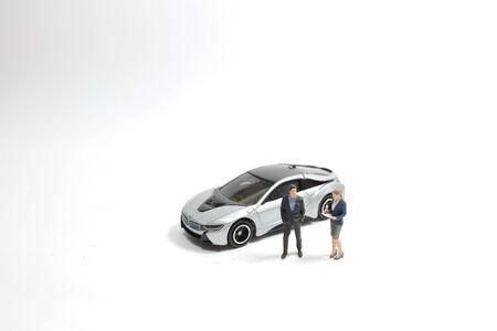 the mini of Business figure and toy car.の写真素材