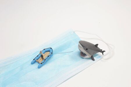 the fun of figure is fishing at the mask
