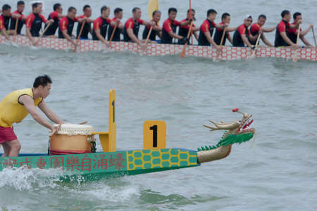 Dragon Boat Race at sai kung , hong kongのeditorial素材