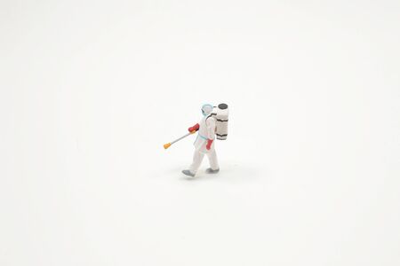 mini  FIGURE COVID 19 on the board.の写真素材