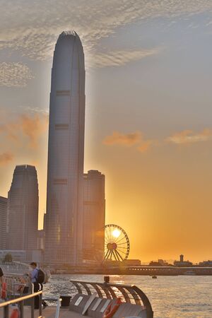15 May 2020 Victoria Harbour at summer time , hong kong の写真素材