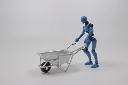 the scale sliver color of garden cart with shovelの写真素材
