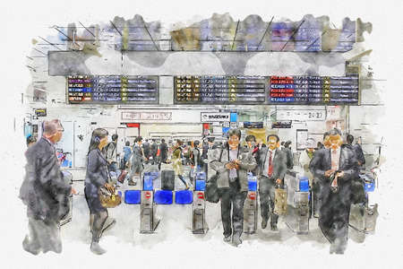 shinkansen bullet train : passager in shin osaka station hallのeditorial素材