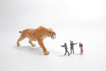 figure of wild animal invasion, police keep safeの写真素材