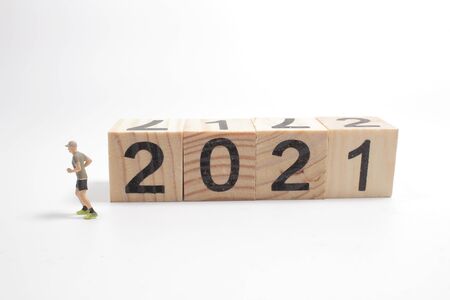 2021 New Year and planning Concept. Close up of colorful  numberの写真素材