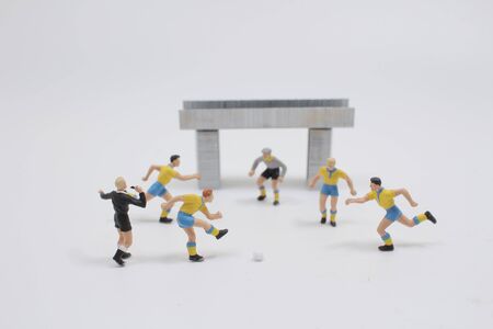 the fun of mini figure with footballの写真素材