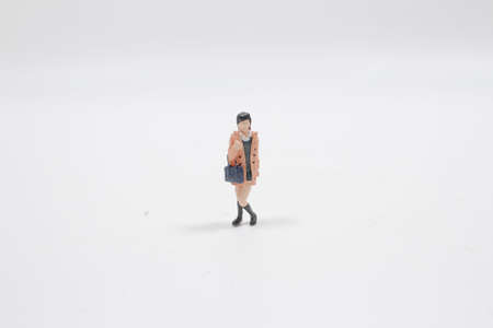 the figure of lady stand on the boardの写真素材