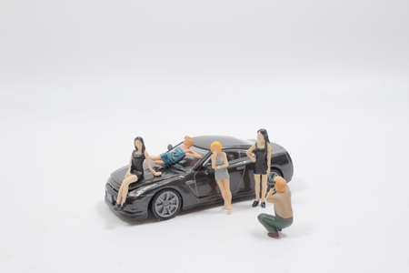 a Pretty lady beauty and sexy in car show eventの写真素材