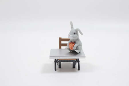 a fun of figure rabbit enjoy afternoon teaの写真素材