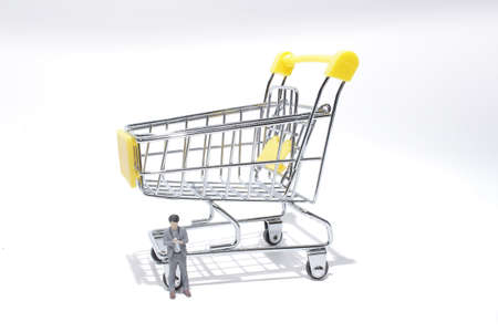 A fun of Human Figure stand with Shoppingの写真素材