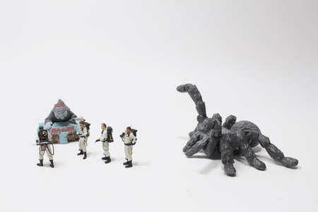 the team of figures face of the monster