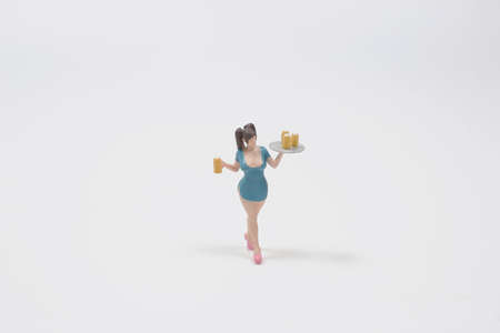 a mini figure of Young and beautiful bavarian girlsの写真素材