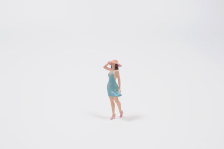 a Sexy mini figure woman in white boardの写真素材
