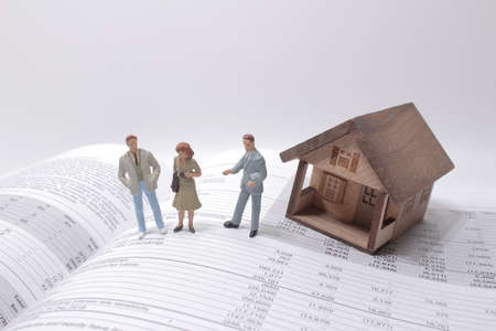 the mini business figure of the Mortgageの写真素材