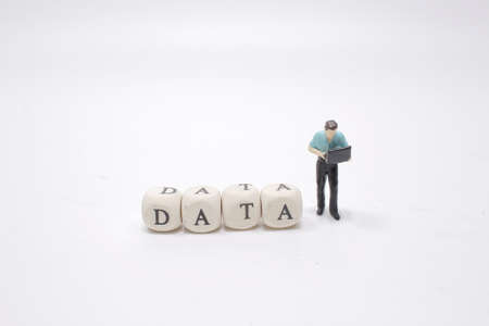 text data on wood cubes, stock investment concept.の写真素材