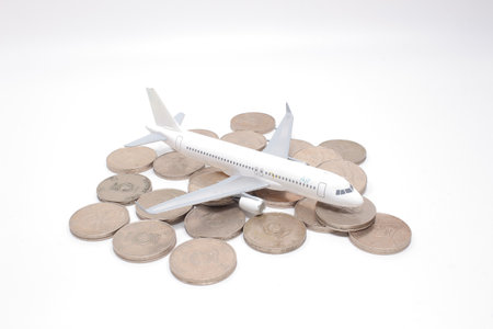 the scale of plane on the many coins