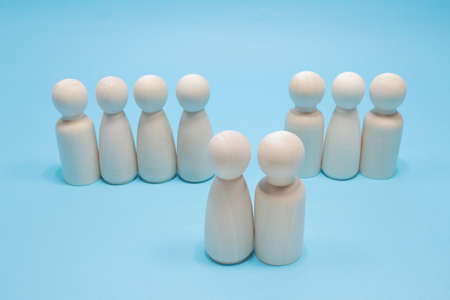 a Stand out from the crowd wood figure and different concept